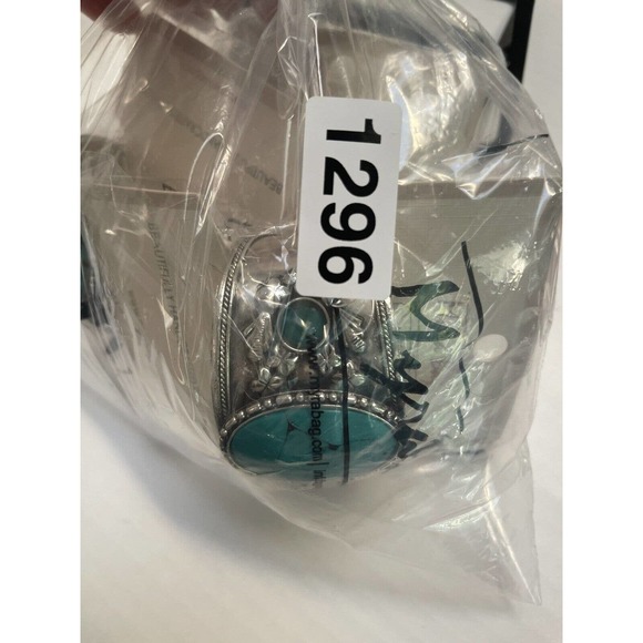 Myra Rwanda Open Cuff Bracelet Silver Tone Copper Turquoise Look - Myra 606 - Picture 11 of 12